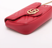 Gucci Marmont Matelasse Super Mini Rood (U2)