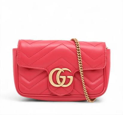 Gucci Marmont Matelasse Super Mini Rood (U2)