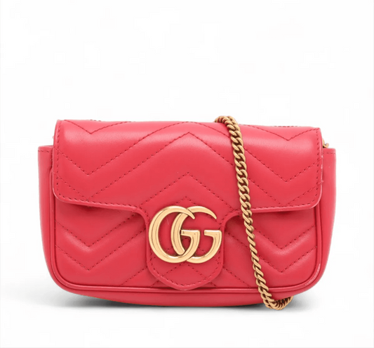 Gucci Marmont Matelasse Super Mini Rood (U2)